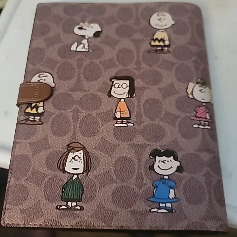 Coach Embossed Leather Notebook W/ Peanuts Characters- Great Item- NWOT